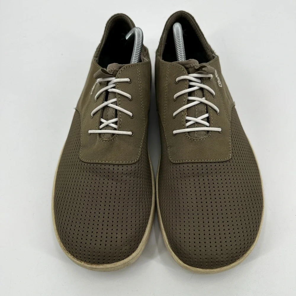 OluKai Nohea Moku Mens Olive Brown Mesh Boat Shoes Sneakers Size 10 Casual Slip